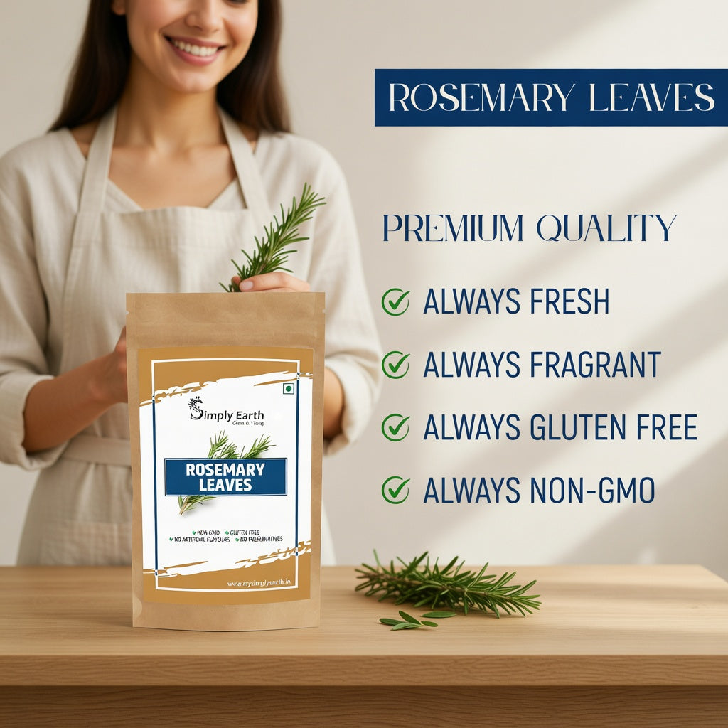 Simply Earth Rosemary Dried Leaves For Hair Growth | Top Grade Leaves Rosemary Herb Tea | Organic | Natural Foods - 100 GM