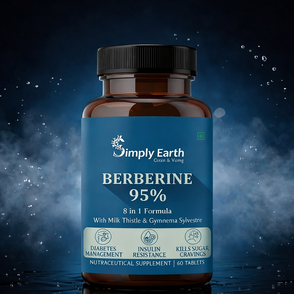 Simply Earth Berberine 95% 500mg 60 veg tablets bottle front