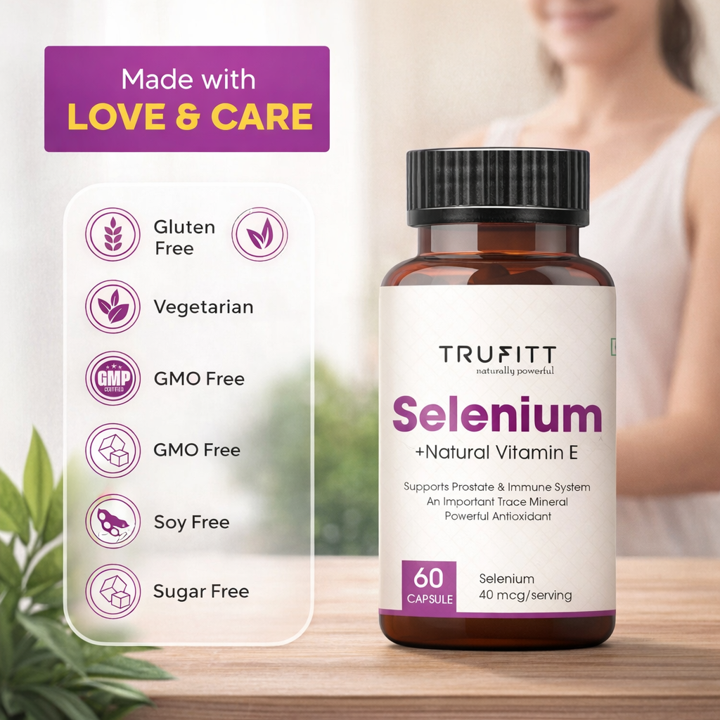 Selenium Capsules 40Mcg + Vitamin E 10Mg, With Green Tea Extract- Optimal Health, Antioxidant Supplement With Superior Absorption (60 Capsules)