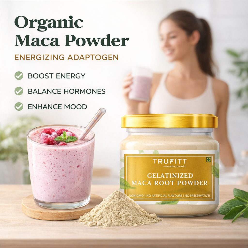 Trufitt Gelatinized Peruvian Yellow Maca Root Powder, Organic Herbal Supplement | Improves Energy And Stamina | Good For Men And Women - 100 GMS