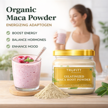 Trufitt Gelatinized Peruvian Yellow Maca Root Powder, Organic Herbal Supplement | Improves Energy And Stamina | Good For Men And Women - 100 GMS