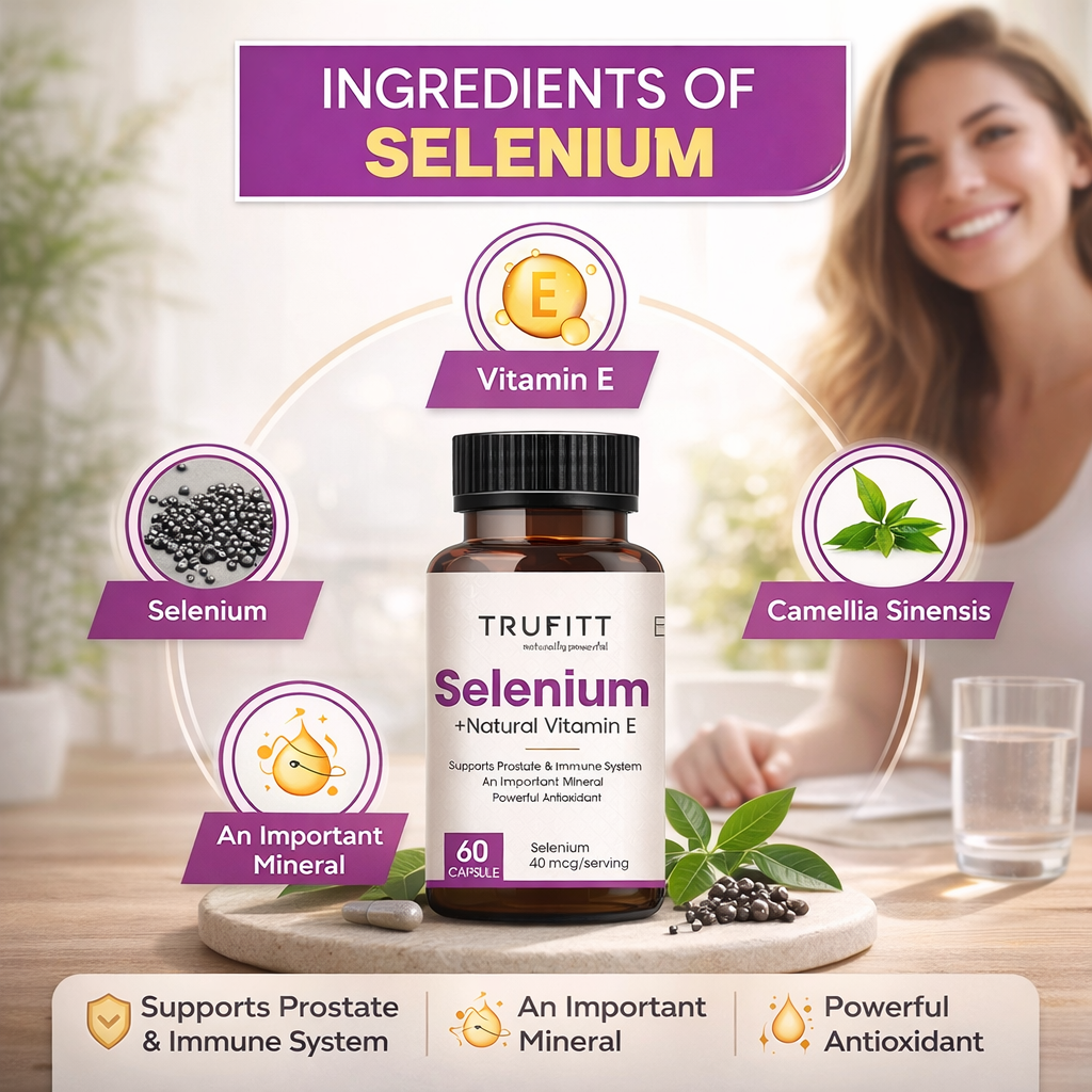 Selenium Capsules 40Mcg + Vitamin E 10Mg, With Green Tea Extract- Optimal Health, Antioxidant Supplement With Superior Absorption (60 Capsules)
