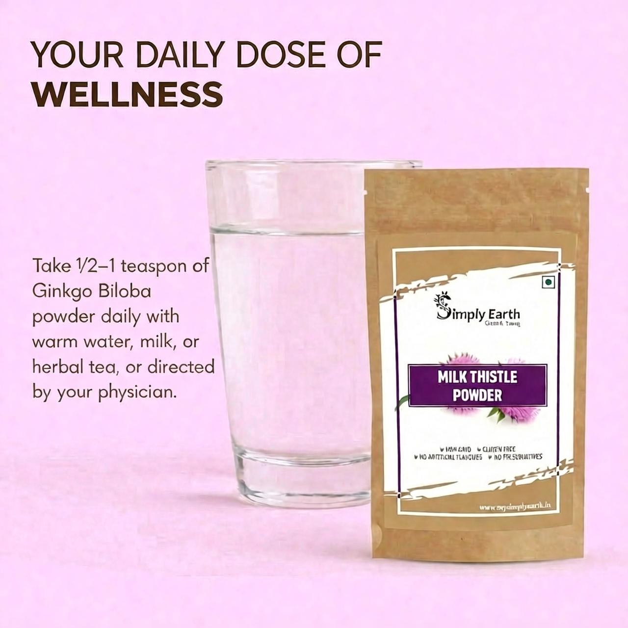 Simply Earth Pure & Natural Milk Thistle Seeds Powder(200GM) for Boosting Liver Health and Lowering Cholesterol | Wellness Drink - in Different Packs