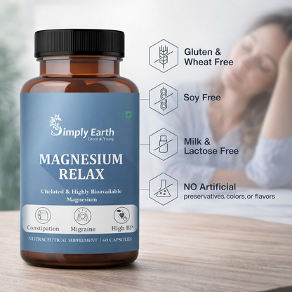Simply Earth Magnesium Bisglycinate - Most Bioavailable Magnesium for Sleep, Muscle, Bone & Heart Support | Supports Sleep, Recovers Muscles with Vitamin B6-60 Capsules