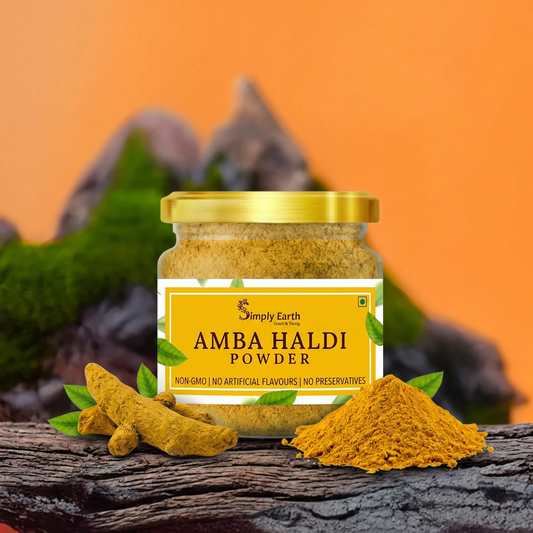 Simply Earth Pure & Natural Amba/Kasturi Haldi Powder | Immunity Booster, Anti-Oxidant, Anti-Inflammatory Turmeric | Skin & Face Pack - Wild Turmeric - 100 GM