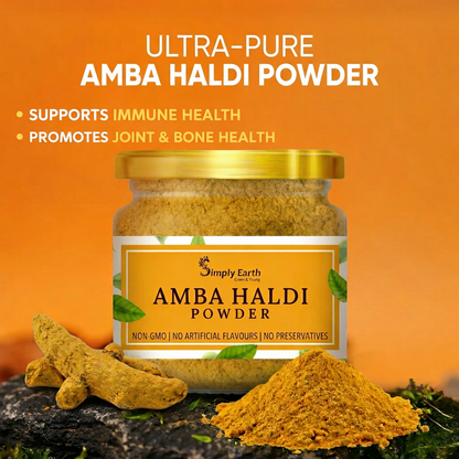 Simply Earth Pure & Natural Amba/Kasturi Haldi Powder | Immunity Booster, Anti-Oxidant, Anti-Inflammatory Turmeric | Skin & Face Pack - Wild Turmeric - 100 GM