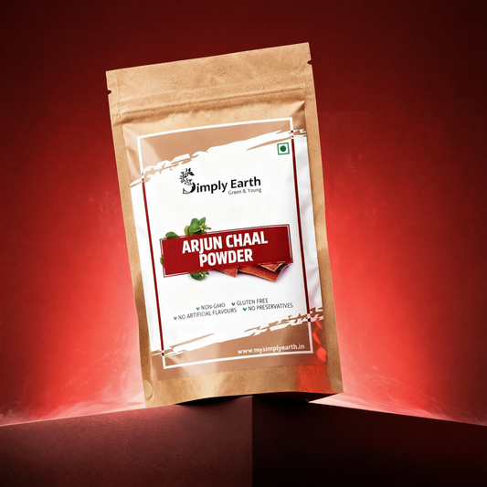 Simply Earth Pure Arjun chal Powder | Arjuna | Anti-oxidant | Heart health | Cholesterol | Blood sugar | Diabetes | Arjun chhal/Bark Powder | Terminalia Arjuna - Double Filtered - 200GM