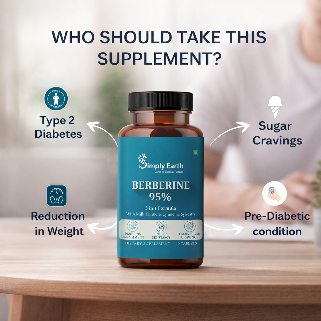 Simply Earth Berberis Berberine 95% (500mg) with Milk Thistle & Cinnamon, Turmeric & Black Pepper - For Optimal Health | Berberine HCL Supplements - 60 Veg Tablets