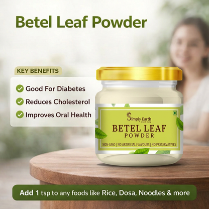 Simply Earth Organic Betel Leaf Powder | Paan Leaf Powder | Vetrilai | Banarasi Paan Powder - 100 GM