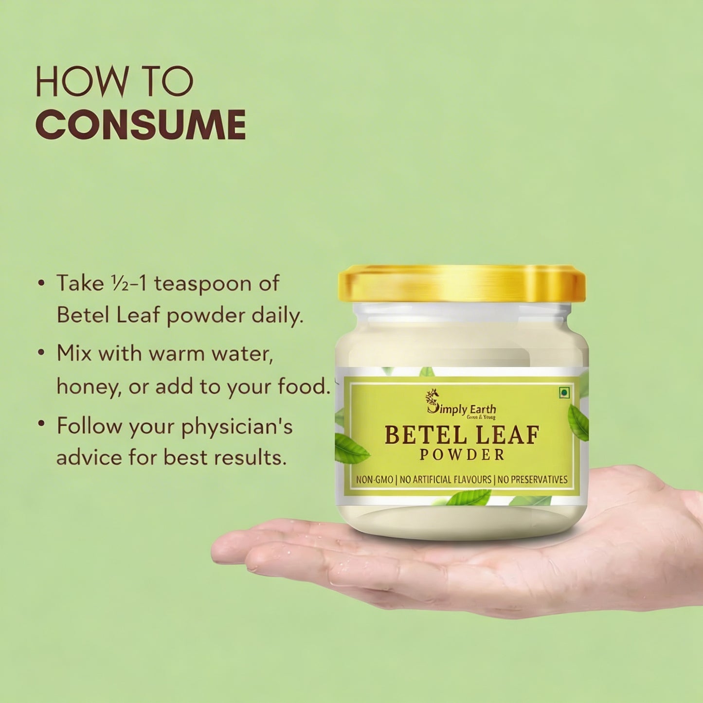 Simply Earth Organic Betel Leaf Powder | Paan Leaf Powder | Vetrilai | Banarasi Paan Powder - 100 GM