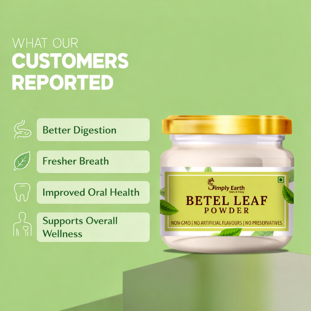 Simply Earth Organic Betel Leaf Powder | Paan Leaf Powder | Vetrilai | Banarasi Paan Powder - 100 GM
