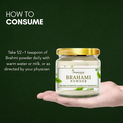 Simply Earth Organic Brahmi (Bacopa Monnieri) 100% Bio Organic Brahmi Leaves Powder for Hair Growth & Skin Care - 100GM