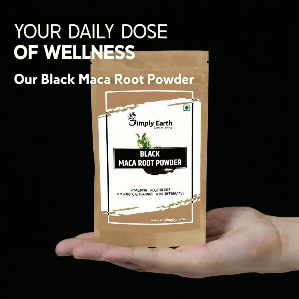 Simply Earth Peruvian Black Maca Root Powder | Boosts Energy and Immunity | Relieves Stress | Great for Men and Woman - (100GM)