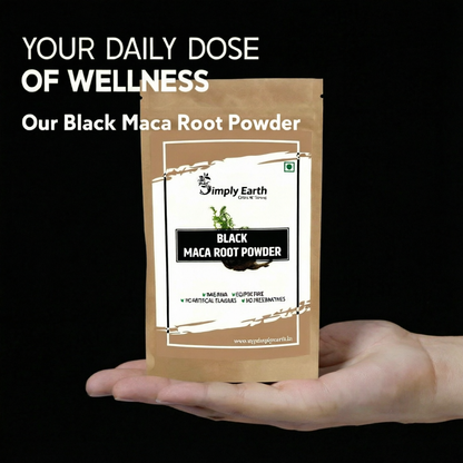 Simply Earth Peruvian Black Maca Root Powder | Boosts Energy and Immunity | Relieves Stress | Great for Men and Woman - (100GM)