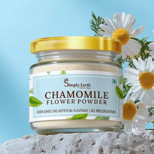 Simply Earth organic Chamomile Flower Powder 100g, Helps Improve Sleep Quality, Boosts Skin and Hair Health, Caffeine Free, Chamomile Tea