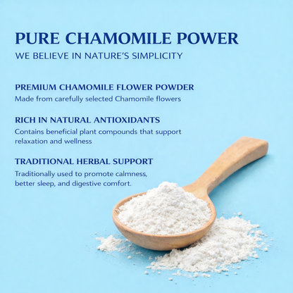 Simply Earth organic Chamomile Flower Powder 100g, Helps Improve Sleep Quality, Boosts Skin and Hair Health, Caffeine Free, Chamomile Tea