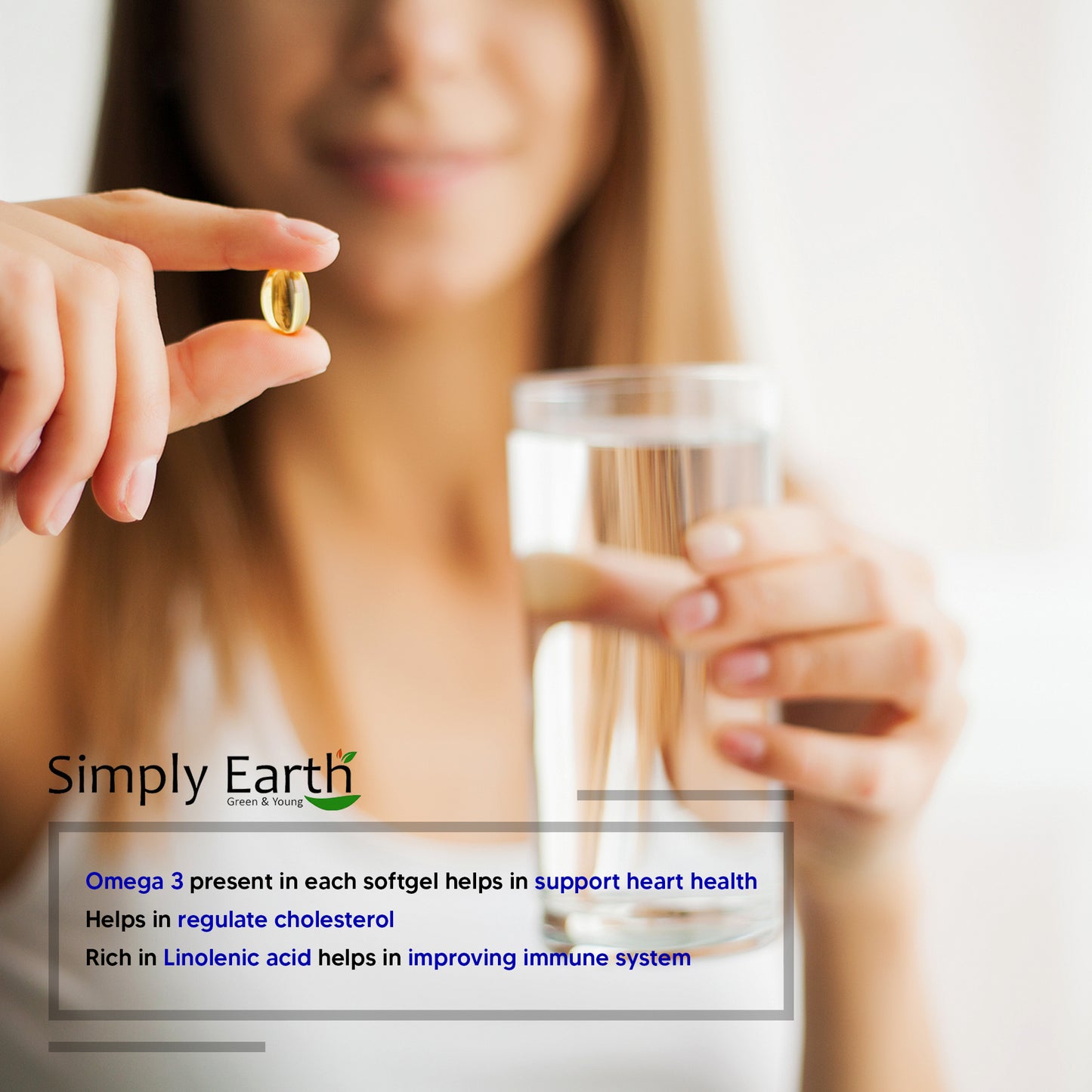 Simply earth Cold Pressed Flax seeds oil Omega with extra Virgin oil, Linolenic Acid, Oleric Acid | Natural Form of omega 369-60 Softgels