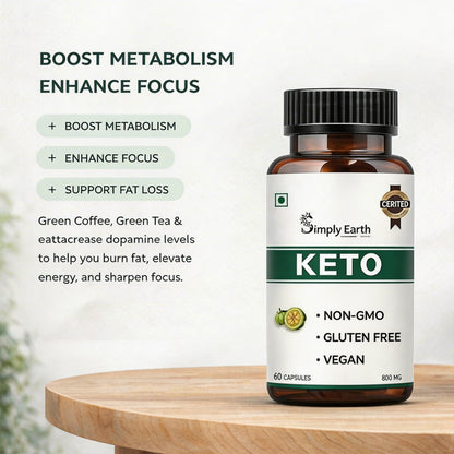 Simply Earth Natural Keto Weight Management Supplement, Belly Fat Burner for Men and Women (Green Coffee + Green Tea + Garcinia Cambogia) - 60 capsules