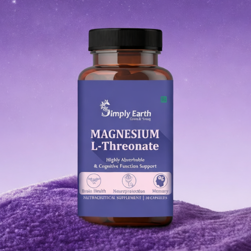 Simply Earth Magnesium L-Threonate, Supports Brain Health & Cognitive Function, Highly Bioavailable Magnesium - 30 Veg Capsules