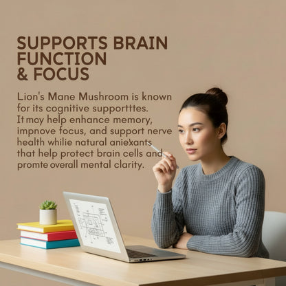 Simply earth Lion's Mane Mushroom Extract Powder 10:1, Improves Memory, Focus, Clarity | 60gm