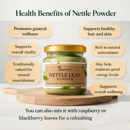 Simply earth Organic Nettle Dried Leaves powder | (Stinging Nettle) (Urtica Dioica) Rich in Nutrients With Vitamins & Minerals| | 100 GM