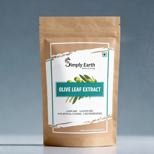 Simply Earth Natural Olive Leaf Extract | Super Strength: 10% Oleuropein | Healthy Immune, Skin and Cardiovascular Health - 100GM