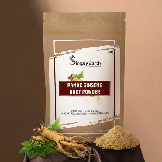 Simply Earth Panax Ginseng Powder, Korean Red Ginseng, for Immunity, Cognitive Support, Muscle Strength & Energy - 100 GM