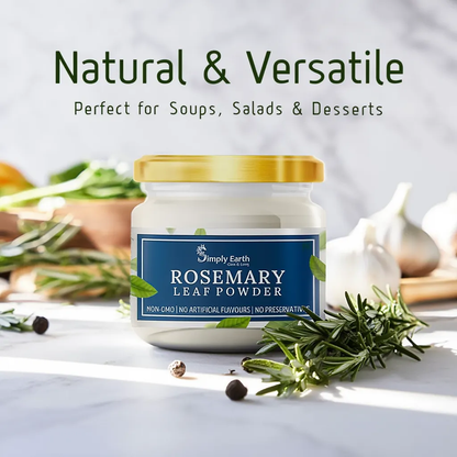 Simply Earth Rosemary Dried Leaves Powder For Hair Growth | Top Grade Leaves Rosemary Herb Tea | Organic | Natural Foods - 100 GM