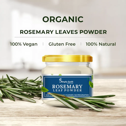 Simply Earth Rosemary Dried Leaves Powder For Hair Growth | Top Grade Leaves Rosemary Herb Tea | Organic | Natural Foods - 100 GM