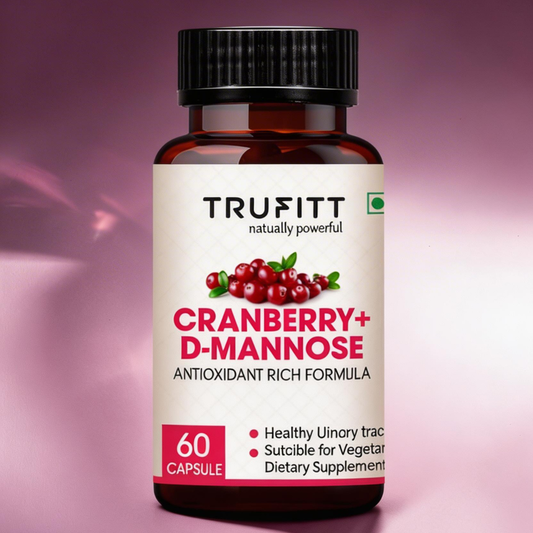 Trufitt Cranberry + D-Mannose Antioxidant For Kidney Health & Urinary Tract Health Support - 60 Capsules