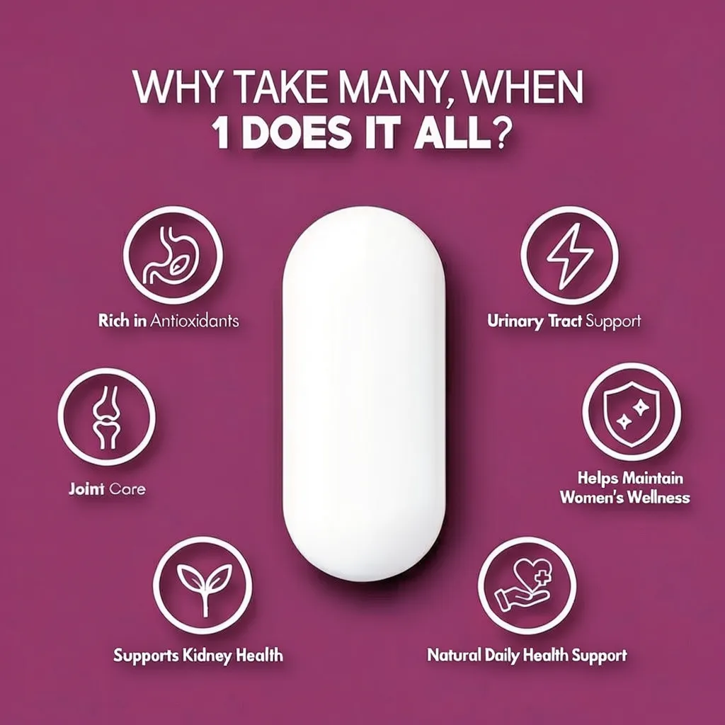 Trufitt Cranberry + D-Mannose Antioxidant For Kidney Health & Urinary Tract Health Support - 60 Capsules